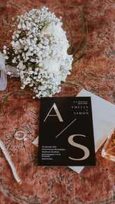 Bröllopskort "Danderyd Svart/Guld"