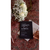 Bröllopskort "Lomma Svart/Vit"