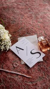 Bröllopskort "Danderyd_Svart/Vit"